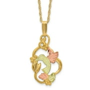 10K Tri-Tone Gold Necklace with Pendants Chain Tri-color Black Hills 18 inch