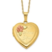 10K Tri-Tone Gold Necklace with Pendants Chain w/ 12k Accents and 14k Gold-filled Black Hills Locket 18 inch 18.55 mm