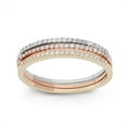 thumbnail image 1 of 10K Tri gold .33 tcw diamond stack rings, 1 of 2