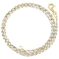 thumbnail image 1 of 10K Two Tone Gold 1mm Tube Brite Diamond Cut Bead Chain Necklace 20 Inches, 1 of 7