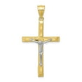 thumbnail image 1 of 10K Two-Tone Gold Charm Pendant Themed 45 mm 21 & Rhodium Diamond-Cut Crucifix, 1 of 4
