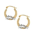 thumbnail image 1 of 10K Two Tone Gold Polished Earring with Hinged Clasp, 1 of 1