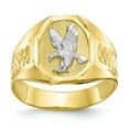 thumbnail image 1 of 10K Two-Tone Gold Ring Band Men's & Rhodium Eagle, Size 8, 1 of 5