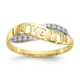 thumbnail image 1 of 10K Two-Tone Gold Ring Band Themed Cubic Zirconia CZ, Size 9, 1 of 5