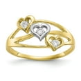 thumbnail image 1 of 10K Two-Tone Gold Ring Band Themed Cubic Zirconia CZ White, Size 5, 1 of 5
