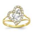 thumbnail image 1 of 10K Two-Tone Gold Ring Band Themed Cubic Zirconia CZ White, 1 of 5