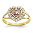 thumbnail image 1 of 10K Two-Tone Gold Ring Band Themed Cubic Zirconia CZ, 1 of 5