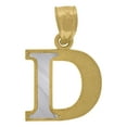 thumbnail image 1 of 10K Two Tone Gold Unisex Diamond Cut Initial Charms Small Pendants | D, 1 of 1