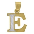 thumbnail image 1 of 10K Two Tone Gold Unisex Diamond Cut Initial Charms Small Pendants | E, 1 of 1