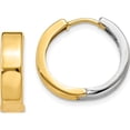 thumbnail image 1 of 10K Two-Tone Hinged Hoop Earrings (Width 4) (Length 12) - Jbsp, 1 of 5