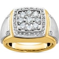 thumbnail image 1 of 10K Two-Tone Ibgoodman Men's Polished And Satin Diamond Complete Ringsize 10 - Jbsp, 1 of 5