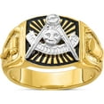 thumbnail image 1 of 10K Two-Tone Ibgoodman Men's Polished And Textured With Black Enamel Past Master Masonic Ringsize 10 (Width 14.1) - Jbsp, 1 of 5