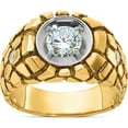 thumbnail image 1 of 10K Two-Tone Ibgoodman Nugget Solitaire Diamond Men's Ringsize 10 - Jbsp, 1 of 4