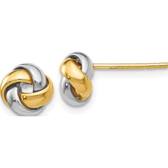 Jewelry by Sweet Pea 10K Two-tone Two-tone Knot Post Earrings