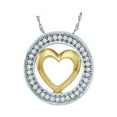 thumbnail image 1 of 10K Two Tone White Gold Diamond EnHalod Heart Necklace Pendant 1/10 Ctw., 1 of 2