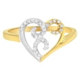 thumbnail image 1 of 10K Two-Toned Gold 1/6ct TDW Diamond Heart Shape Cluster Ring (H-I, I1-I2), 1 of 8
