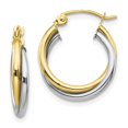 thumbnail image 1 of 10K Two-tone Twist Hoop Earring, 1 of 1