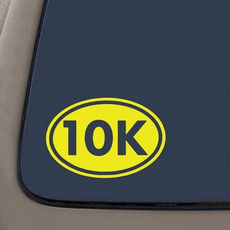10K Vinyl Decal | 5.25-Inches By 3.5-Inches | Yellow | Car Truck Van SUV Laptop Macbook Wall Decals