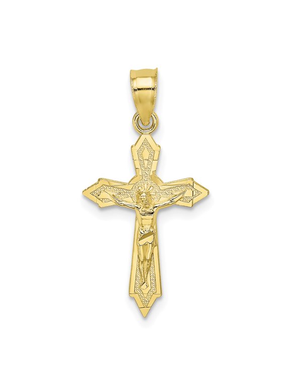 10K with Arrow Pointed Ends Crucifix Charm