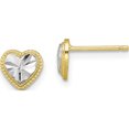 thumbnail image 1 of 10K W/Rhodium HEART EARRING W/WHITE D/C CENTER, 1 of 4