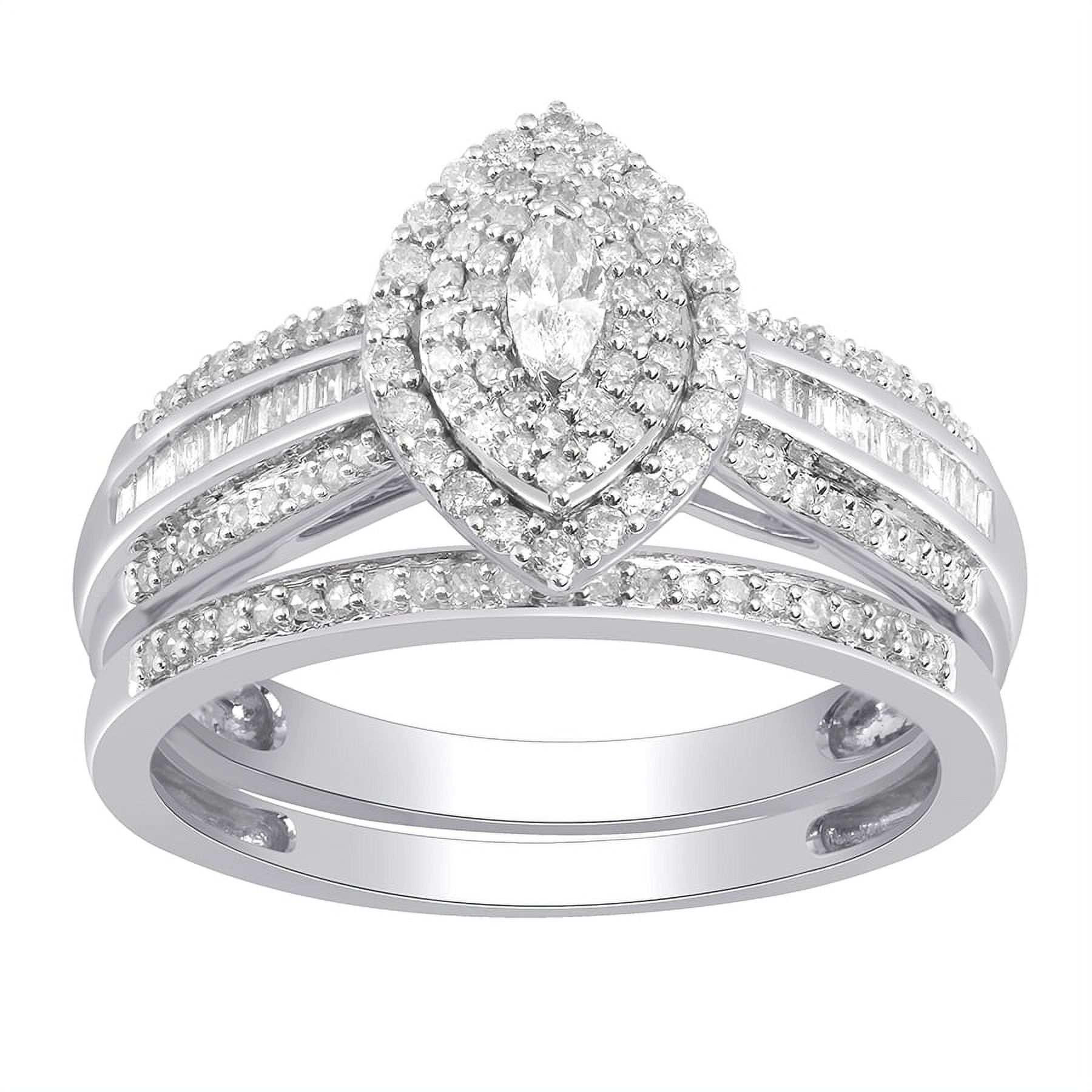 10K WG FB 1/2 CTTW DIA MQ HALO BRIDAL SET