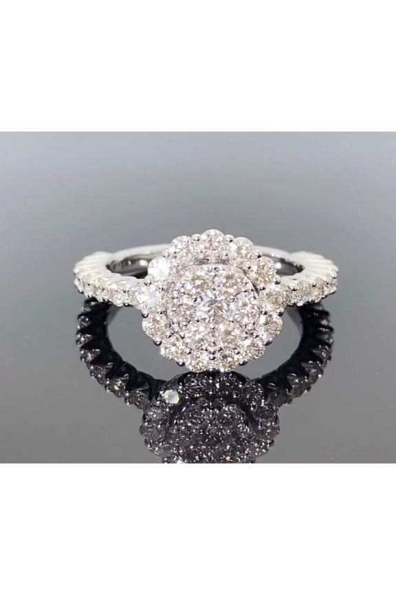 10K WHITE GOLD 2.25 CARAT WOMEN REAL DIAMOND ENGAGEMENT RING WEDDING RING BRIDAL