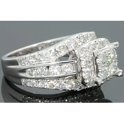 10K WHITE GOLD 2.75 CARAT WOMEN REAL DIAMOND ENGAGEMENT RING WEDDING RING BRIDAL