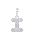 thumbnail image 1 of 10K WHITE GOLD BAGUETTE DIAMOND I INITIAL LETTER PENDANT 1/3 CTTW, 1 of 1