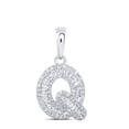 thumbnail image 1 of 10K WHITE GOLD BAGUETTE DIAMOND Q INITIAL LETTER PENDANT 3/8 CTTW, 1 of 1