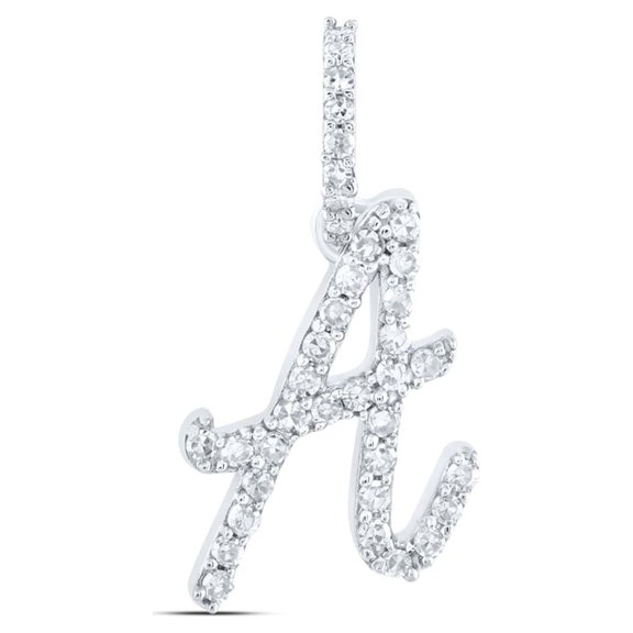 1/6CTW-DIA NK INITIAL "A" PENDANT