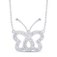 thumbnail image 1 of 10K WHITE GOLD ROUND DIAMOND BUTTERFLY NICOLES DREAM COLLECTION NECKLACE 1/4 CTTW, 1 of 1