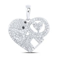 thumbnail image 1 of 10K WHITE GOLD ROUND DIAMOND ELEPHANT HEART PENDANT 1/3 CTTW, 1 of 1