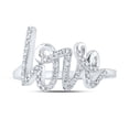 thumbnail image 1 of 10kt White Gold Round Diamond Gift LOVE Ladies Band Ring 1/5 Cttw, 1 of 1