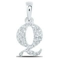 thumbnail image 1 of 10K WHITE GOLD ROUND DIAMOND Q INITIAL LETTER NICOLES DREAM COLLECTION PENDANT 1/10 CTTW, 1 of 1