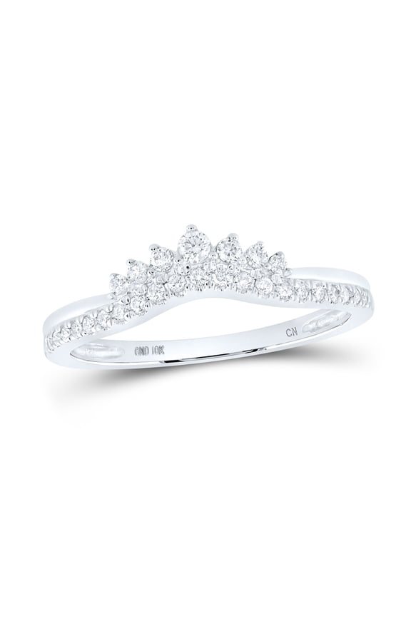 10K WHITE GOLD ROUND DIAMOND RING GUARD ENHANCER WEDDING BAND 1/5 CTTW