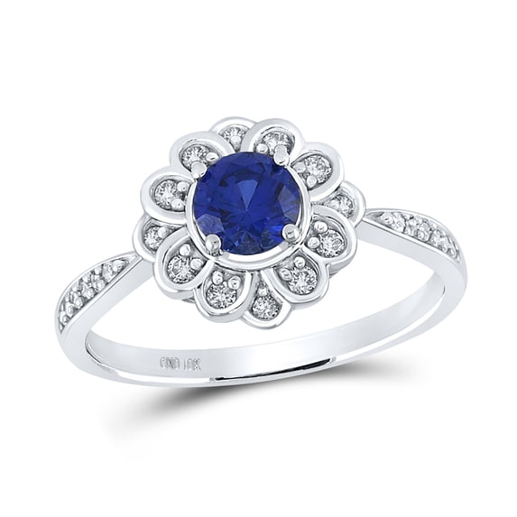 1/6CTW-DIA 5/8CT-BS SYNTHETIC GEMSTONE RING
