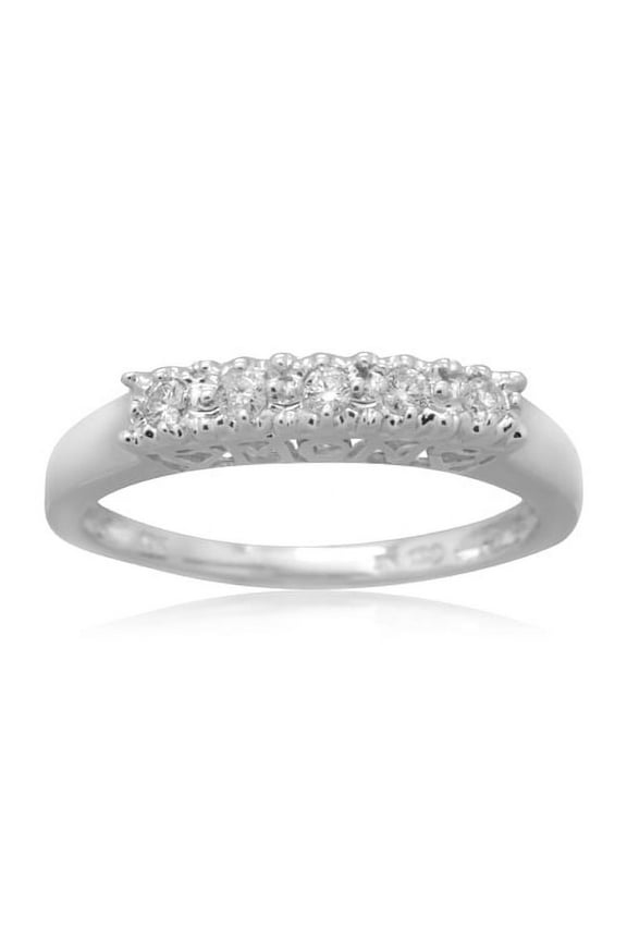 10K White Gold 0.15 CTTW Diamond Fashion Ring
