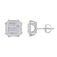 thumbnail image 1 of 10K White Gold 0.16ct Round Diamond Mens Earring, 1 of 2