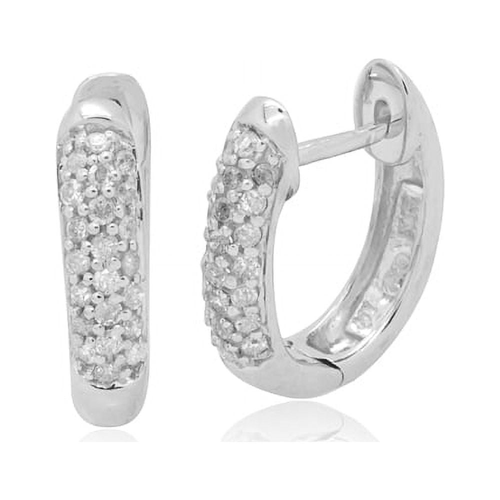 10K White Gold 0.25 CTTW Diamond Hoop Earring