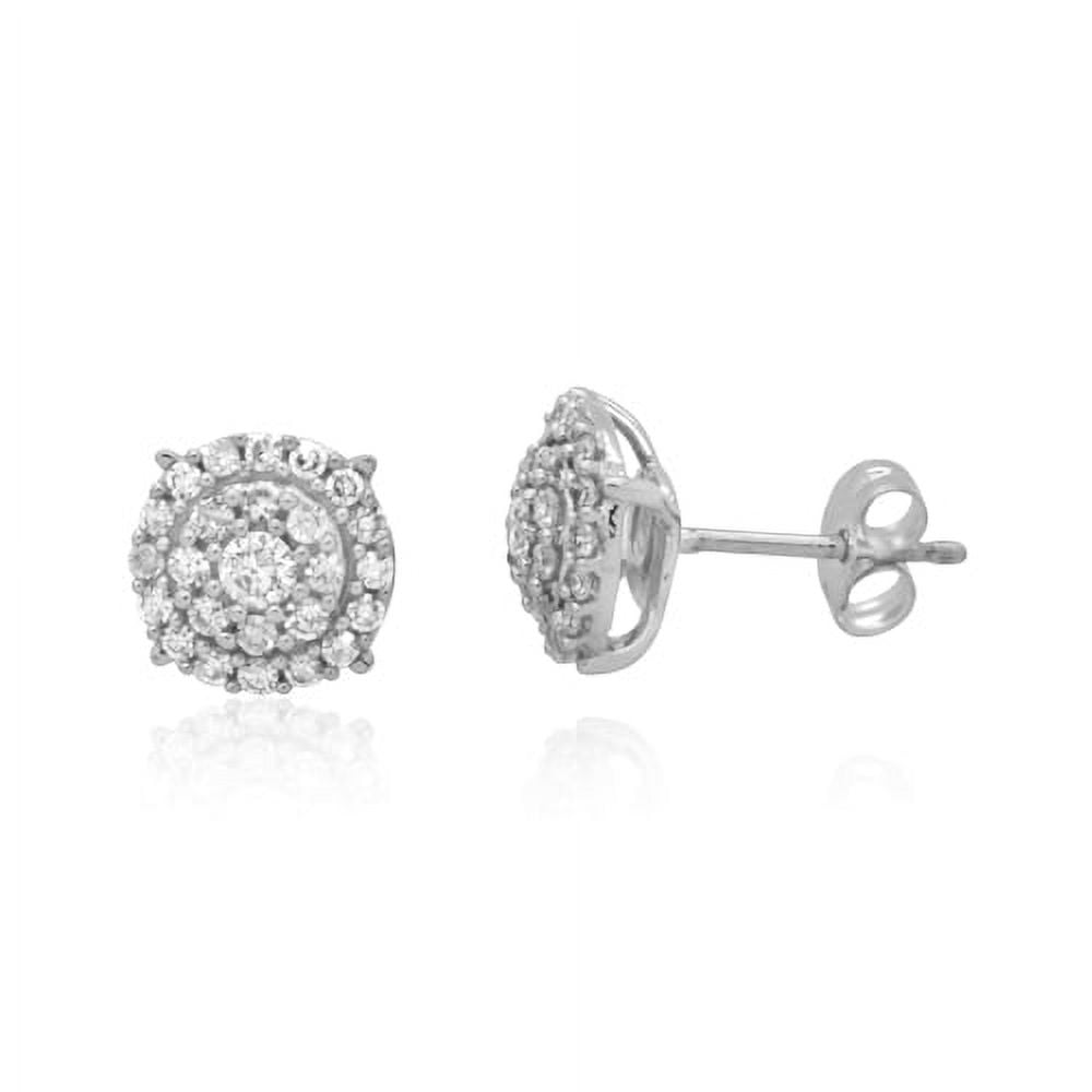 10K White Gold 0.25 CTTW Diamond Tops Earring