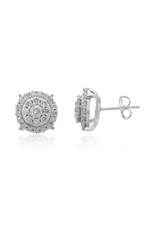 10K White Gold 0.50 CTTW Diamond Tops Earring