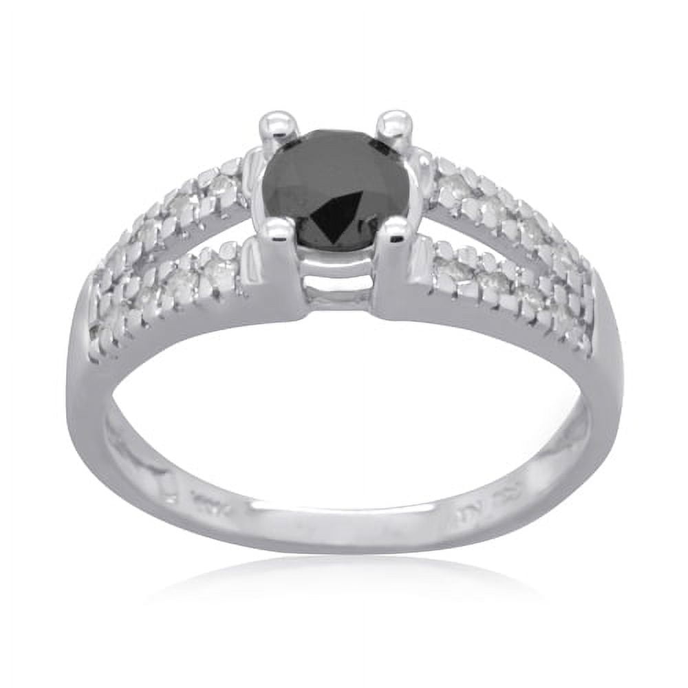 10K White Gold 1.00 CTTW Black & White Diamond Ring