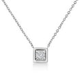 thumbnail image 1 of 10K White Gold 1/10 Cttw Miracle Set Round-Cut Diamond Solitaire 18" Pendant Necklace (H-I Color, SI2-I1 Clarity) - Choice of Shapes, 1 of 6
