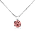 thumbnail image 1 of 10K White Gold 1/2 Cttw 4 Prong Set Lab Grown Pink Diamond Solitaire 18" Pendant Necklace (Pink Color, VVS2-VS1 Clarity), 1 of 7
