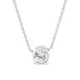 thumbnail image 1 of 10K White Gold 1/3 Cttw Round Bezel-Set Diamond Solitaire Pendant Necklace (I-J Color, SI2-I1 Clarity) - Adjustable 16-18", 1 of 7