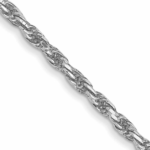 10K White Gold 1.3mm D/C Machine Made Rope Chain (18 X 1.3) In India 10w012-18