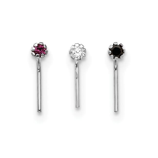 10k Yellow or White Gold 1.5mm Set Of 3 Nose Studs 10k Yellow or White Gold 1.5mm Set Of 3 Nose Studs