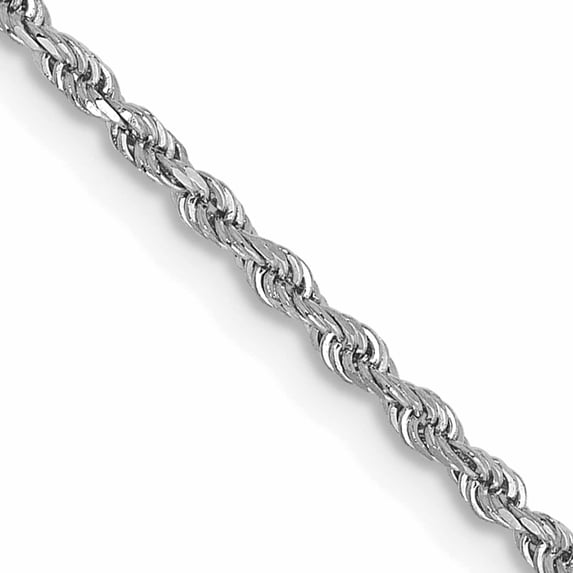 10K White Gold 1.5mm Diamond-Cut Rope Chain (24 X 1.5) Made In Peru 10k012w-24