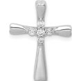thumbnail image 1 of 10K White Gold 1/6Ct. 5-Stone Diamond Cross Chain Slide (Width 15) (Length 20) - Jbsp, 1 of 5