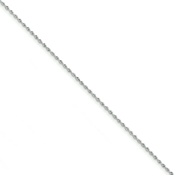 10K White Gold 1.84mm Diamond Cut Quadruple Rope Chain Anklet 9 Inch